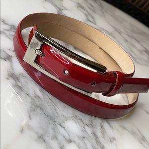 Red Patent Leather Belt
